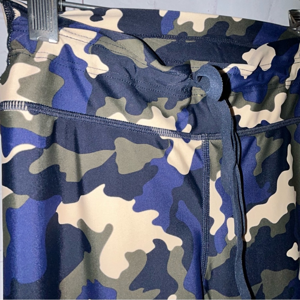 The Upside Blue Heritage High Rise‎ Camo Drawstring Stretch Leggings Size 4 - Picture 3 of 8